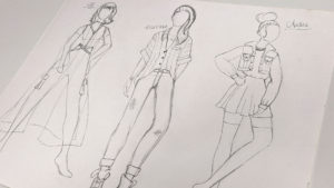Initial costume designs for Laced by Jos N. Banks