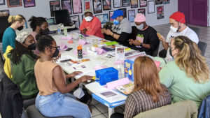 About Face Theatre's The Magnolia Ballet first rehearsal gathering with the cast and designers. Photo by Charles Riffenburg.