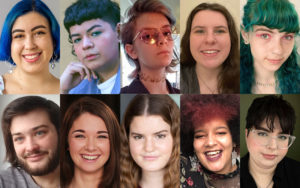 A grid of ten headshot images of young people